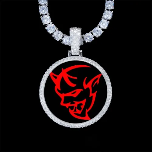 925S & VVS Moissanite 3D Circle Custom Picture Pendant sold by The GUU Shop