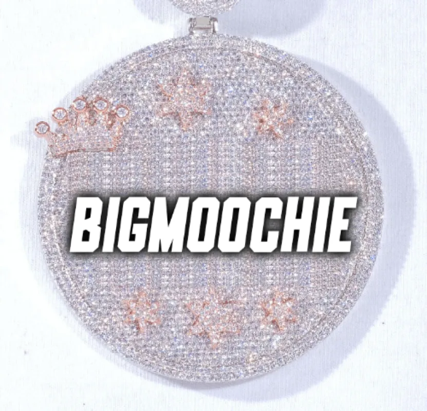 CUSTOM LETTER NECKLACE 3D BIG CROWN DISC sold by The GUU Shop