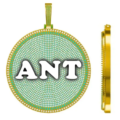 CUSTOM LETTER NECKLACE 3D BIG DISC sold by The GUU Shop