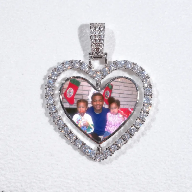 3D Spinning 2-Faced Heart Custom Picture Pendant sold by The GUU Shop