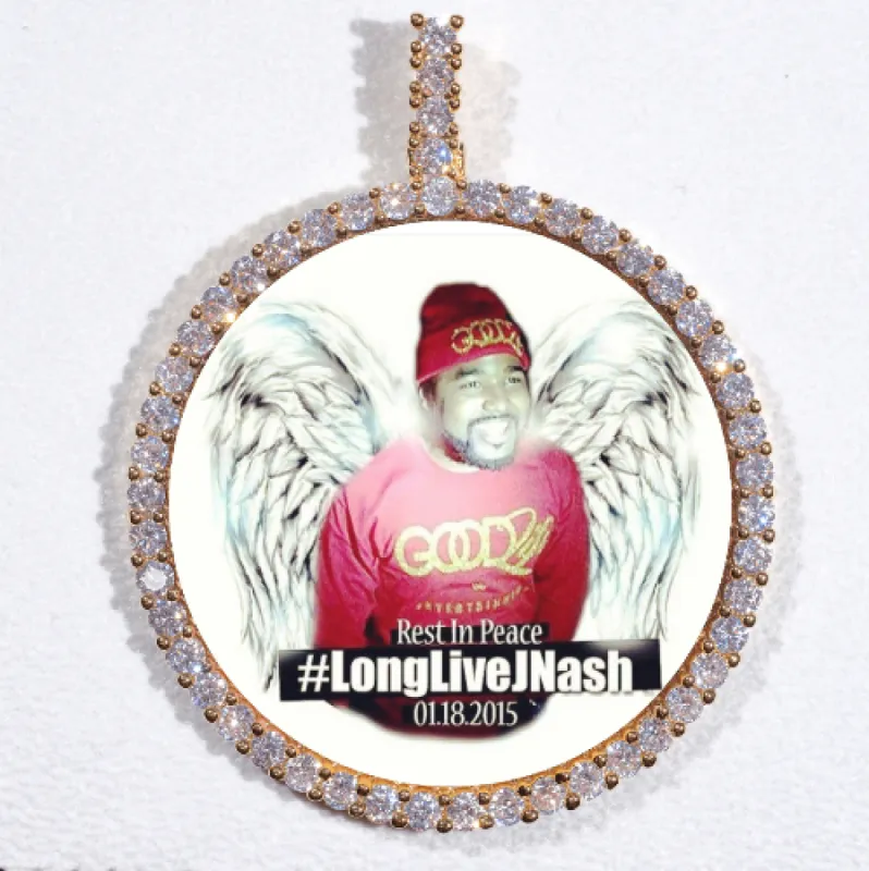 LARGE 3D CIRCLE CUSTOM PICTURE PENDANT sold by The GUU Shop