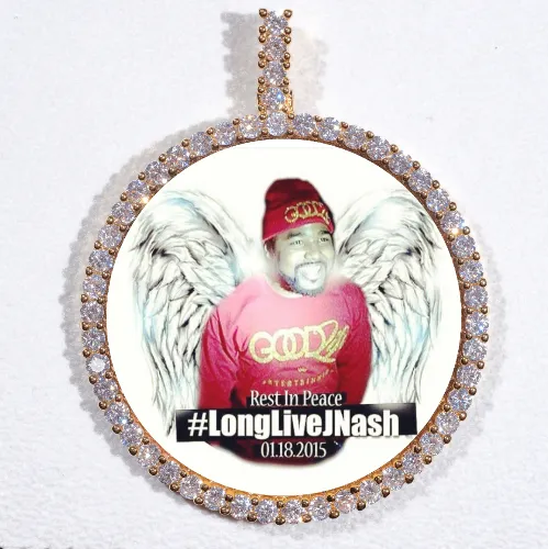 LARGE 3D CIRCLE CUSTOM PICTURE PENDANT sold by The GUU Shop