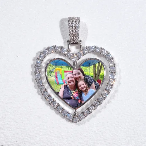 3D Spinning 2-Faced Heart Custom Picture Pendant sold by The GUU Shop