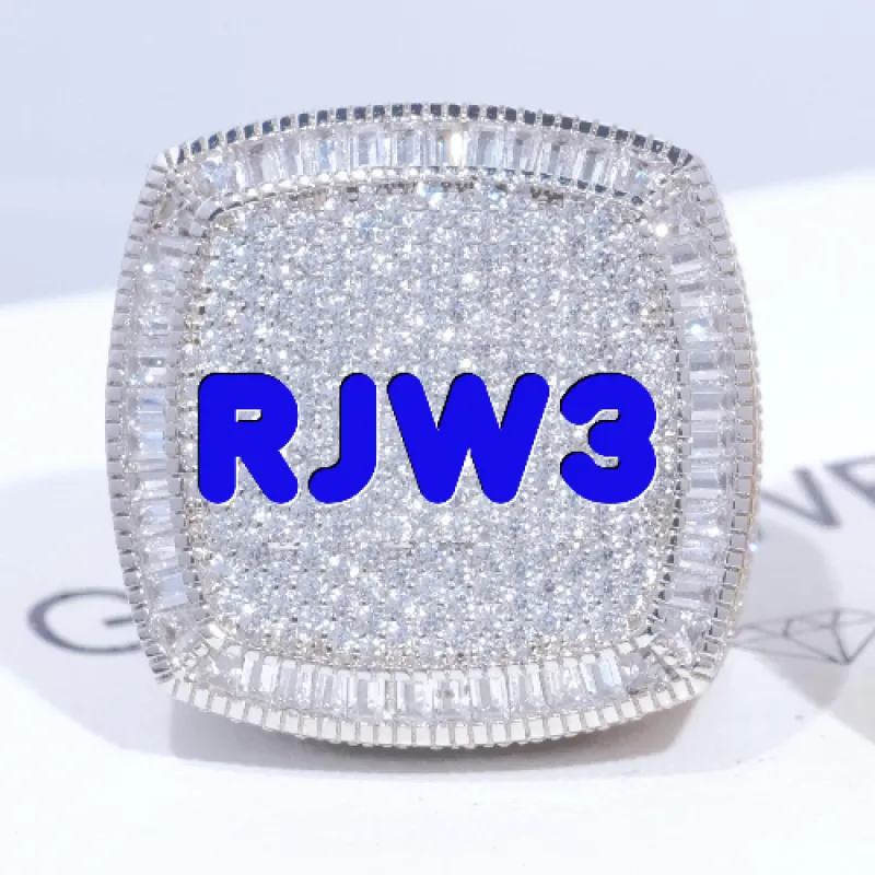 CUSTOM LETTER 3D ICED RING sold by The GUU Shop