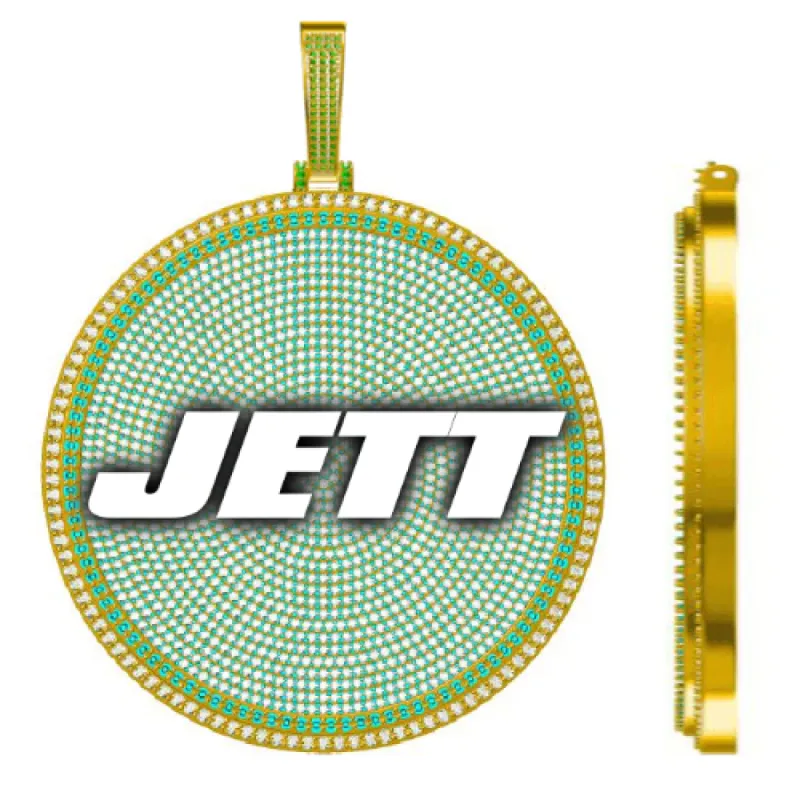 CUSTOM LETTER NECKLACE 3D BIG DISC sold by The GUU Shop