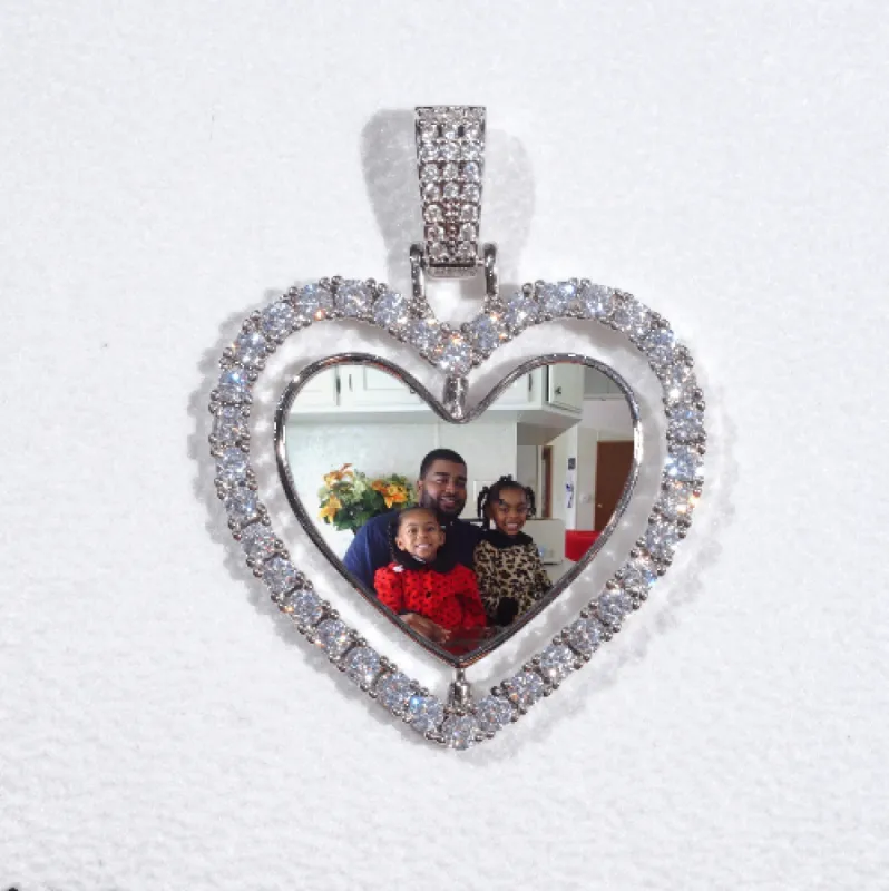 3D Spinning 2-Faced Heart Custom Picture Pendant sold by The GUU Shop