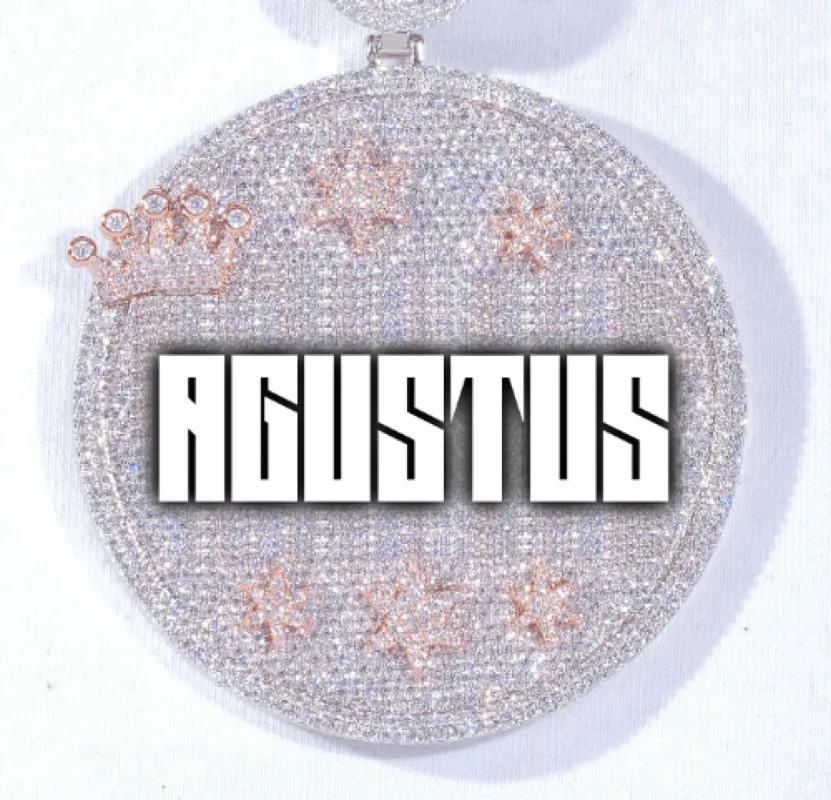 CUSTOM LETTER NECKLACE 3D BIG CROWN DISC sold by The GUU Shop