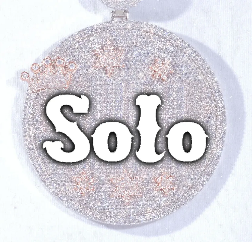 CUSTOM LETTER NECKLACE 3D BIG CROWN DISC made by The GUU Shop