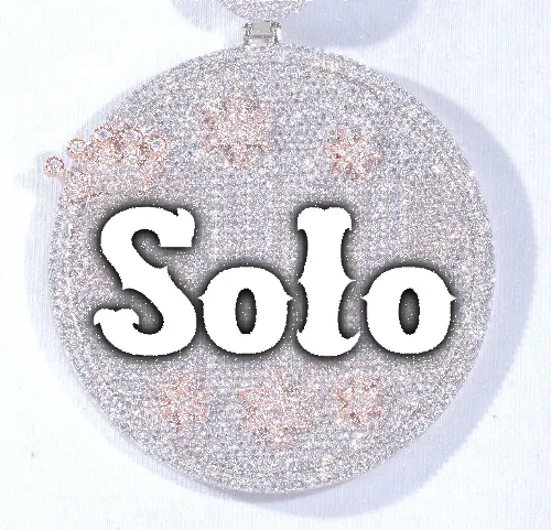 CUSTOM LETTER NECKLACE 3D BIG CROWN DISC sold by The GUU Shop