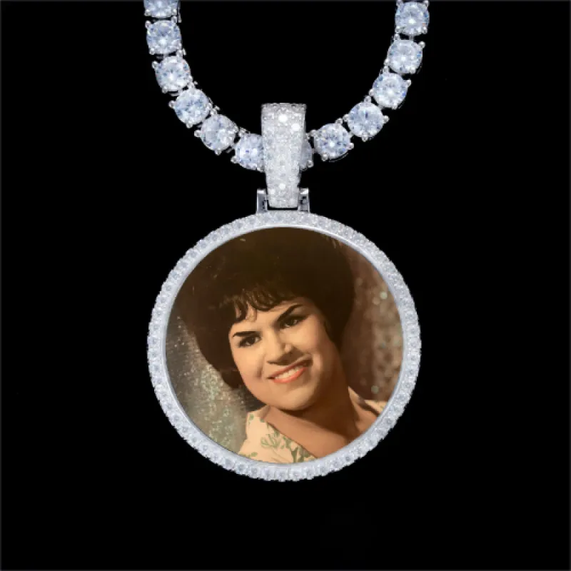 925S & VVS Moissanite 3D Circle Custom Picture Pendant sold by The GUU Shop