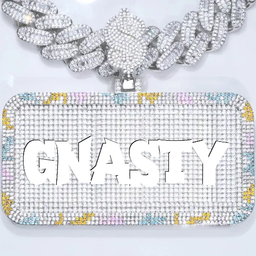 CUSTOM LETTER NECKLACE 3D COLORFUL SQUARE sold by The GUU Shop