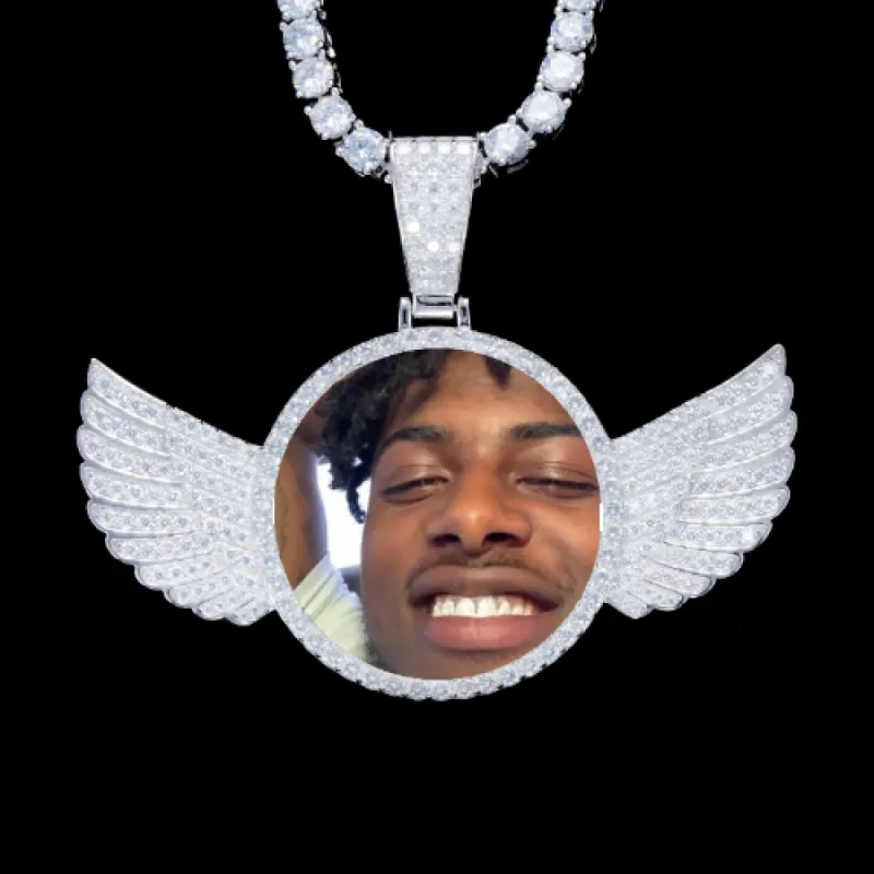 925S & VVS Moissanite 3D Wing Custom Picture Pendant sold by The GUU Shop