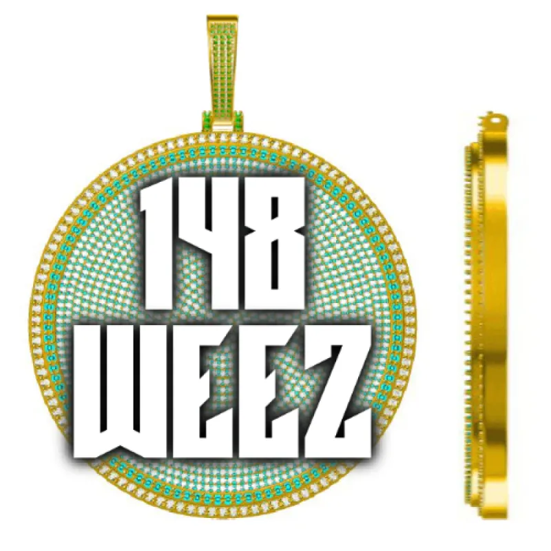 CUSTOM LETTER NECKLACE 3D BIG DISC sold by The GUU Shop