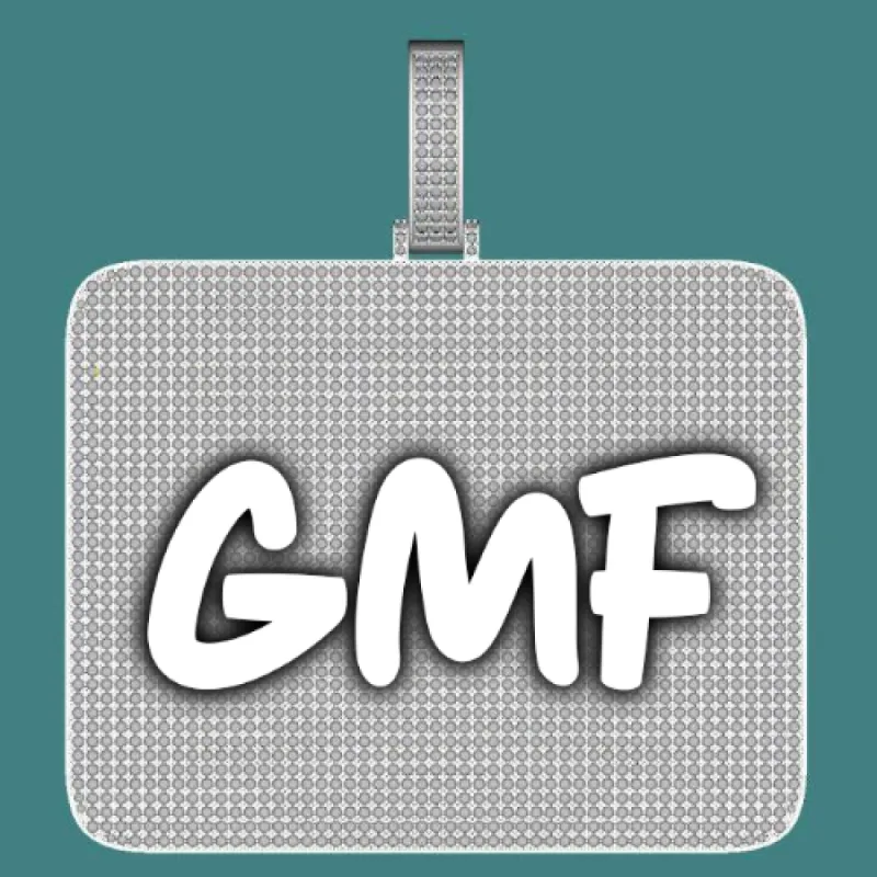 CUSTOM LETTER NECKLACE 3D BIG SQUARE sold by The GUU Shop