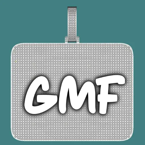 CUSTOM LETTER NECKLACE 3D BIG SQUARE sold by The GUU Shop