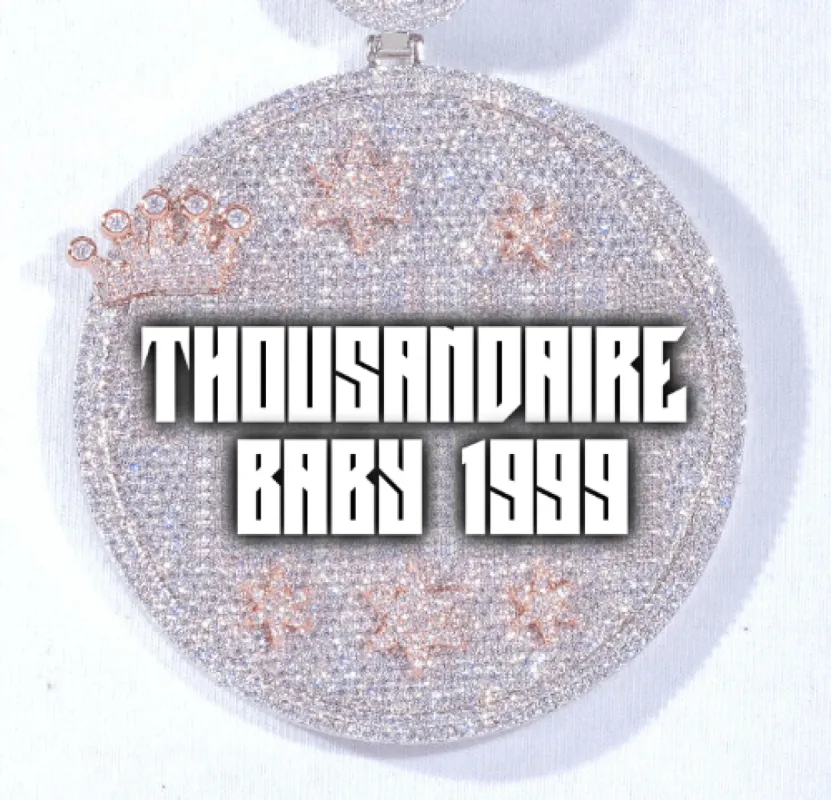 CUSTOM LETTER NECKLACE 3D BIG CROWN DISC made by The GUU Shop