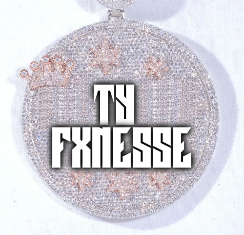 CUSTOM LETTER NECKLACE 3D BIG CROWN DISC sold by The GUU Shop