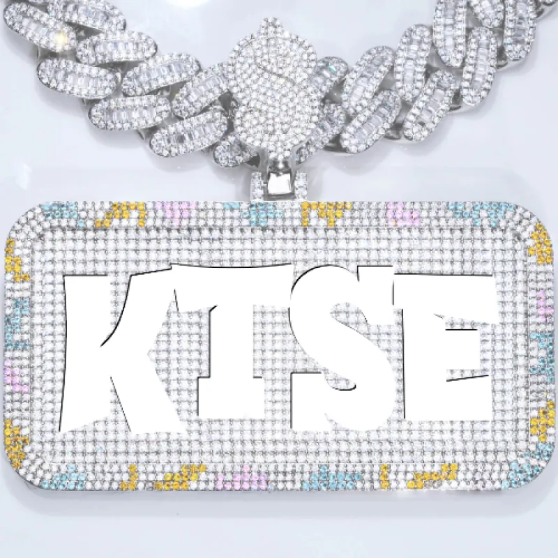 CUSTOM LETTER NECKLACE 3D COLORFUL SQUARE sold by The GUU Shop