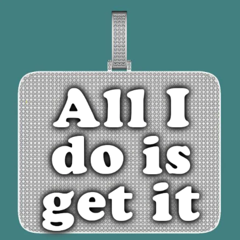 CUSTOM LETTER NECKLACE 3D BIG SQUARE sold by The GUU Shop