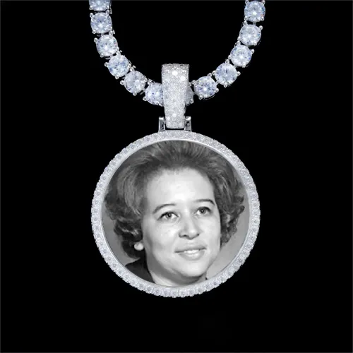 925S & VVS Moissanite 3D Circle Custom Picture Pendant sold by The GUU Shop