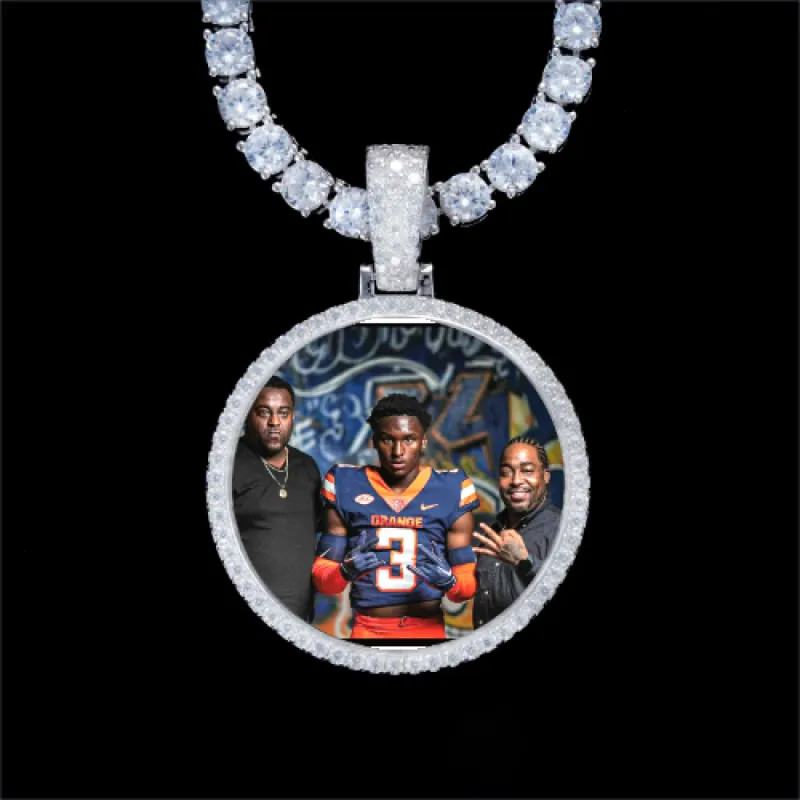 925S & VVS Moissanite 3D Circle Custom Picture Pendant sold by The GUU Shop