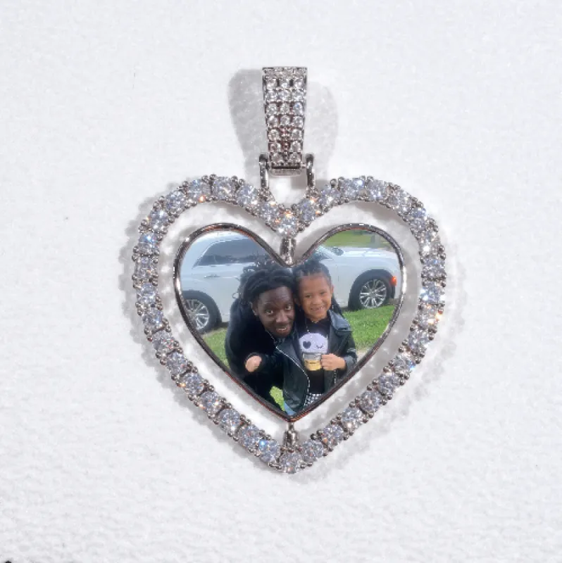 3D Spinning 2-Faced Heart Custom Picture Pendant sold by The GUU Shop