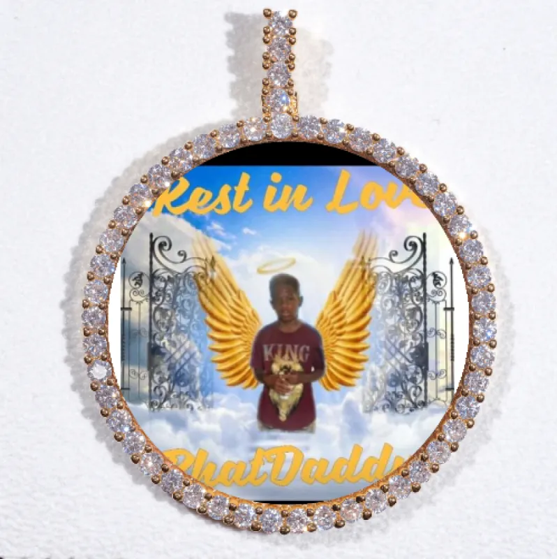 LARGE 3D CIRCLE CUSTOM PICTURE PENDANT sold by The GUU Shop