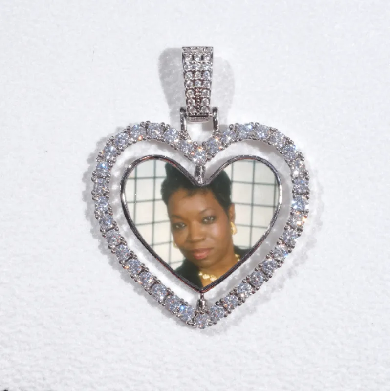 3D Spinning 2-Faced Heart Custom Picture Pendant sold by The GUU Shop