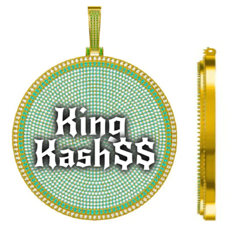 CUSTOM LETTER NECKLACE 3D BIG DISC sold by The GUU Shop