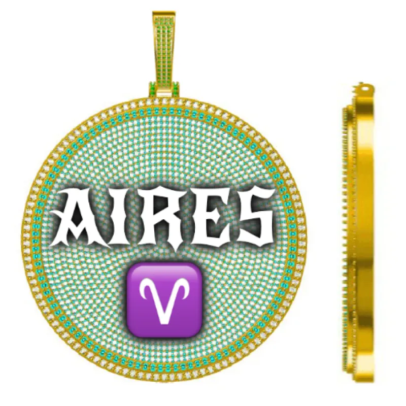 CUSTOM LETTER NECKLACE 3D BIG DISC sold by The GUU Shop