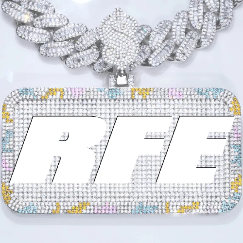 CUSTOM LETTER NECKLACE 3D COLORFUL SQUARE sold by The GUU Shop