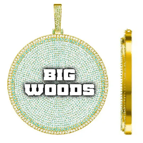 CUSTOM LETTER NECKLACE 3D BIG DISC sold by The GUU Shop