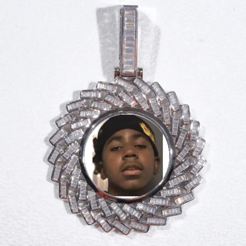 Large 3D Baguette Custom Picture Pendant sold by The GUU Shop