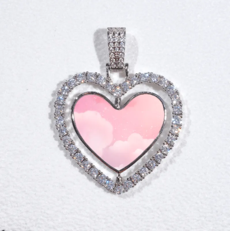 3D Spinning 2-Faced Heart Custom Picture Pendant sold by The GUU Shop