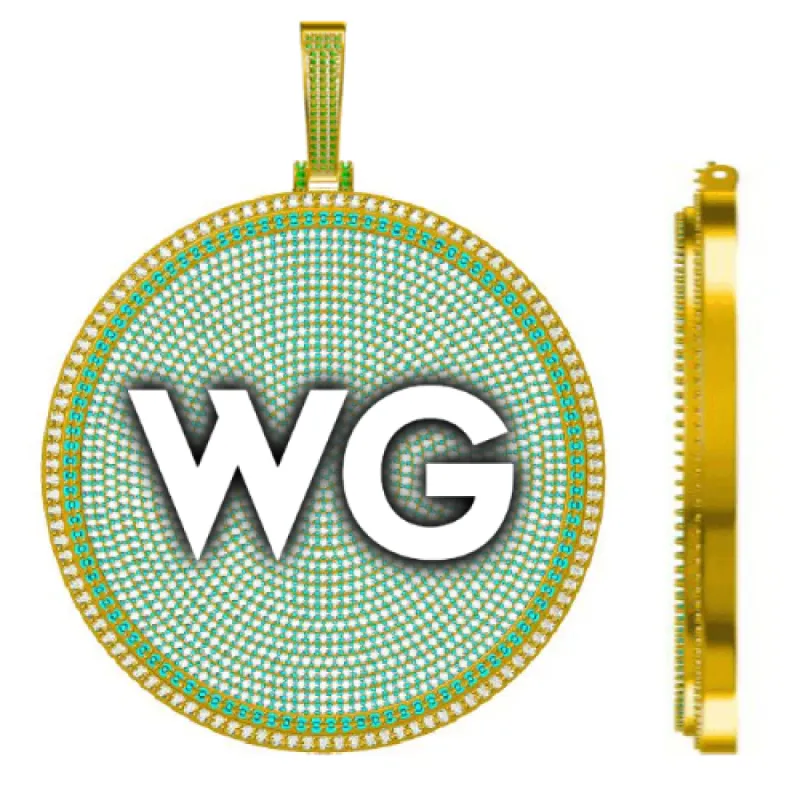 CUSTOM LETTER NECKLACE 3D BIG DISC sold by The GUU Shop