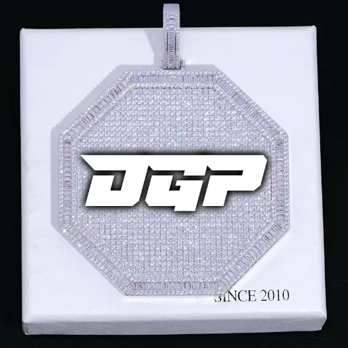 CUSTOM LETTER NECKLACE 3D BIG OCTAGON sold by The GUU Shop