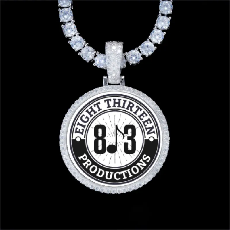 925S & VVS Moissanite 3D Circle Custom Picture Pendant sold by The GUU Shop