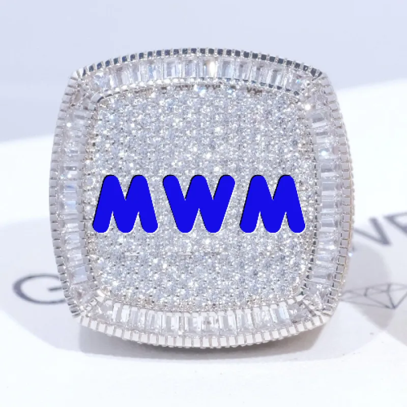 CUSTOM LETTER 3D ICED RING sold by The GUU Shop