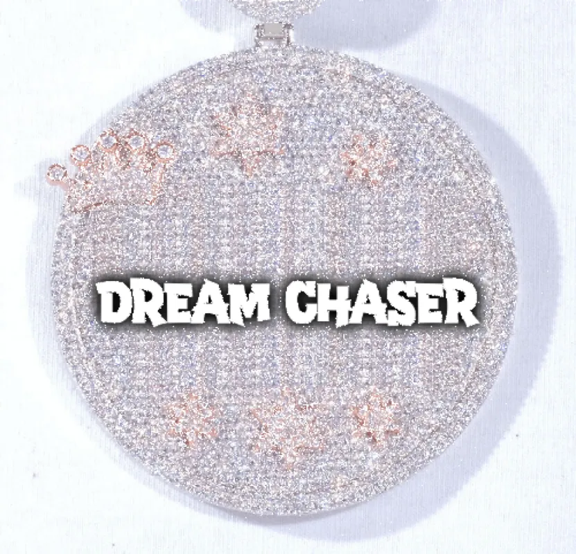 CUSTOM LETTER NECKLACE 3D BIG CROWN DISC sold by The GUU Shop