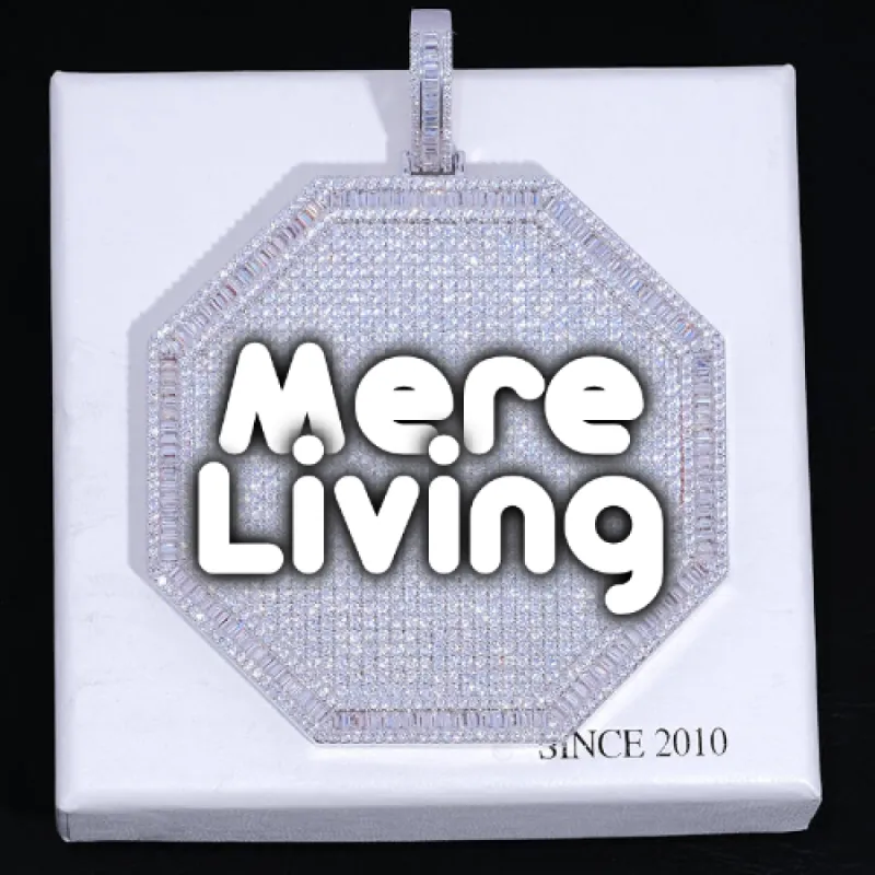 CUSTOM LETTER NECKLACE 3D BIG OCTAGON sold by The GUU Shop