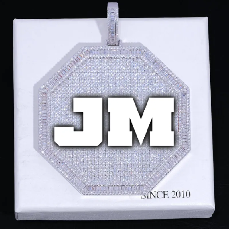 CUSTOM LETTER NECKLACE 3D BIG OCTAGON sold by The GUU Shop
