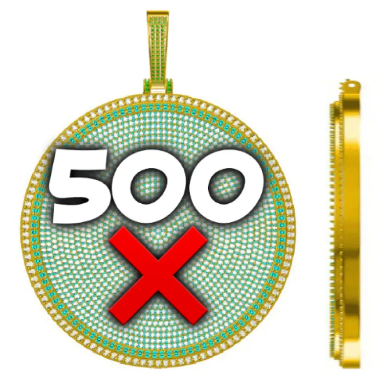 CUSTOM LETTER NECKLACE 3D BIG DISC sold by The GUU Shop