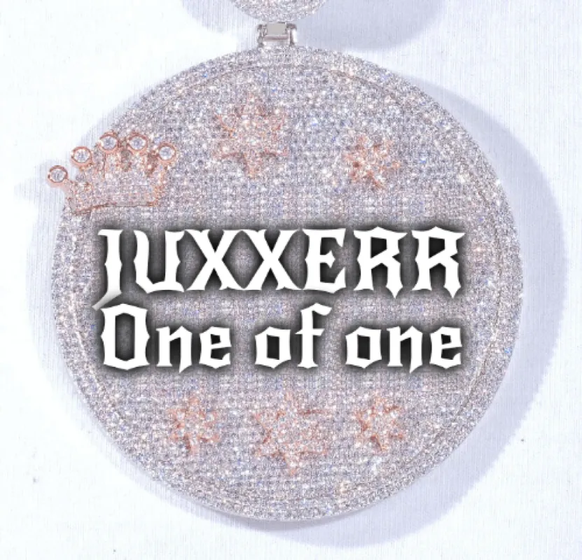 CUSTOM LETTER NECKLACE 3D BIG CROWN DISC sold by The GUU Shop