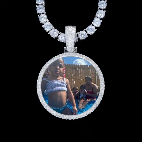 925S & VVS Moissanite 3D Circle Custom Picture Pendant sold by The GUU Shop