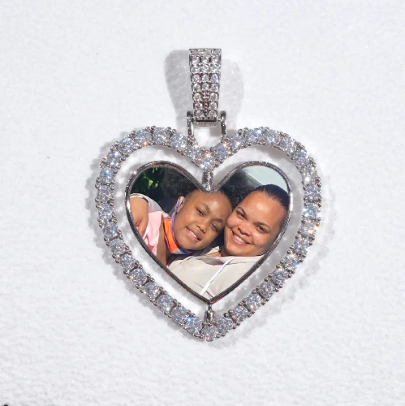 3D Spinning 2-Faced Heart Custom Picture Pendant sold by The GUU Shop