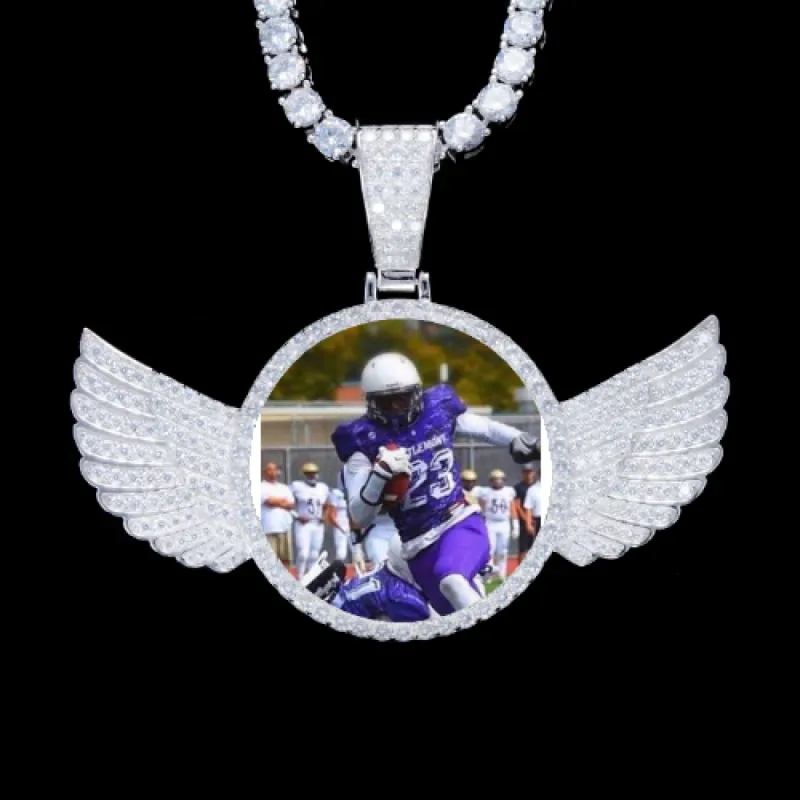 925S & VVS Moissanite 3D Wing Custom Picture Pendant sold by The GUU Shop