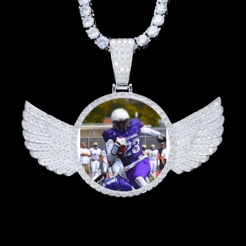 925S & VVS Moissanite 3D Wing Custom Picture Pendant sold by The GUU Shop