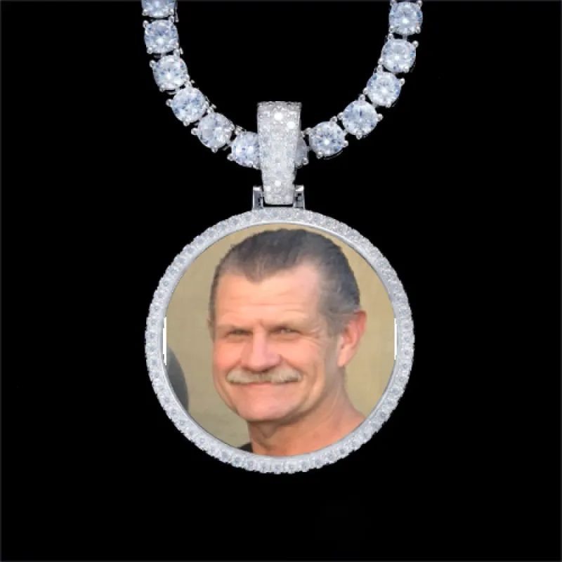 925S & VVS Moissanite 3D Circle Custom Picture Pendant sold by The GUU Shop