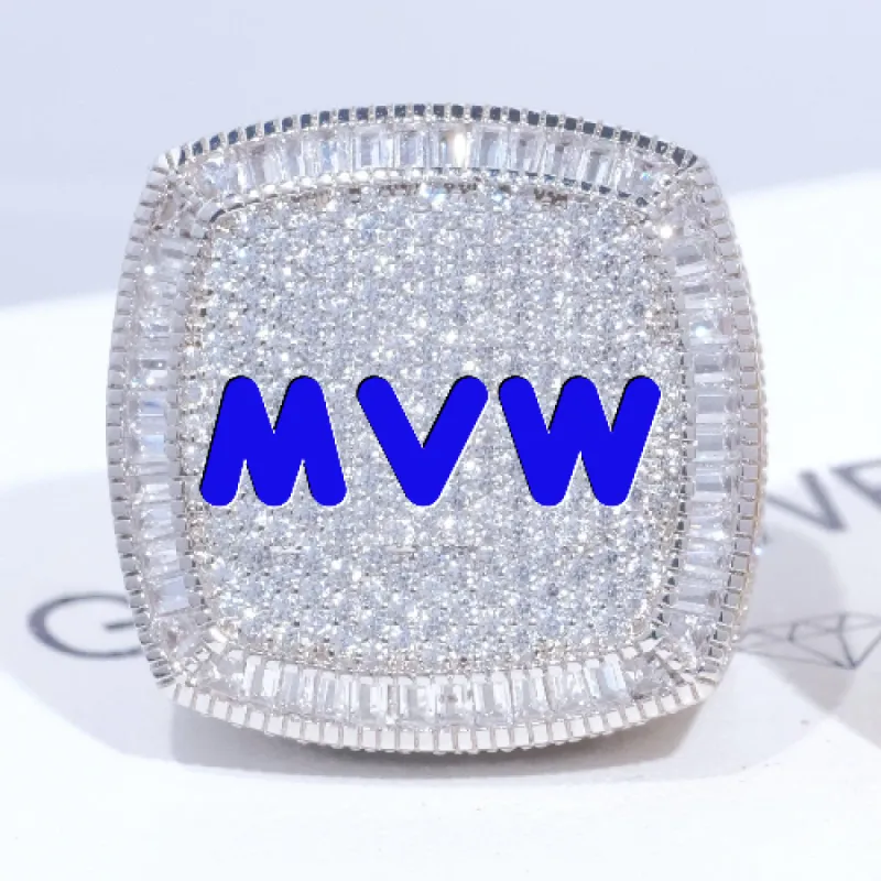 CUSTOM LETTER 3D ICED RING sold by The GUU Shop