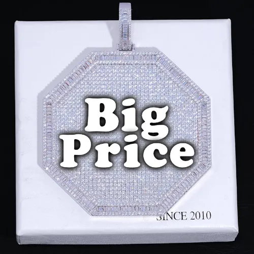 CUSTOM LETTER NECKLACE 3D BIG OCTAGON sold by The GUU Shop